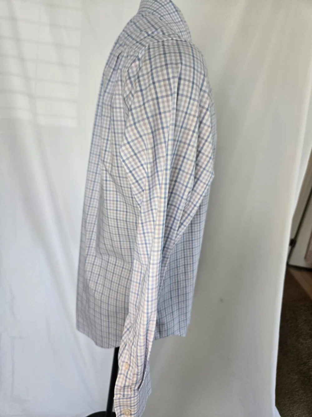 J. Crew Men's Blue, Purple/Pink & White Windowpane Dress Shirt
